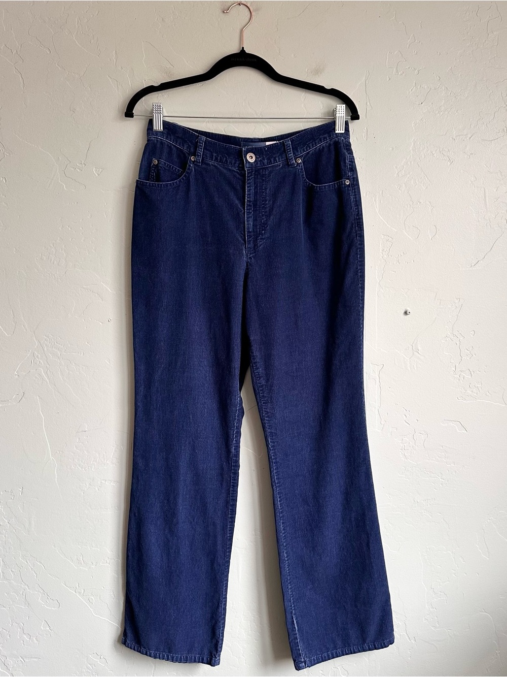 Vintage Liz Claiborne Blue Corduroy Cotton Boot Cut High Rise Pants Size 10